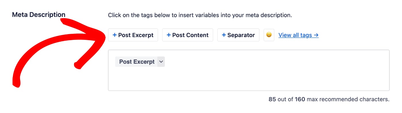 Meta Description field in All in One SEO