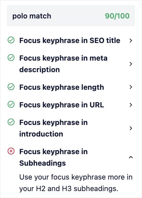 TruSEO Focus Keyphrase Checklist gives real-time feedback.
