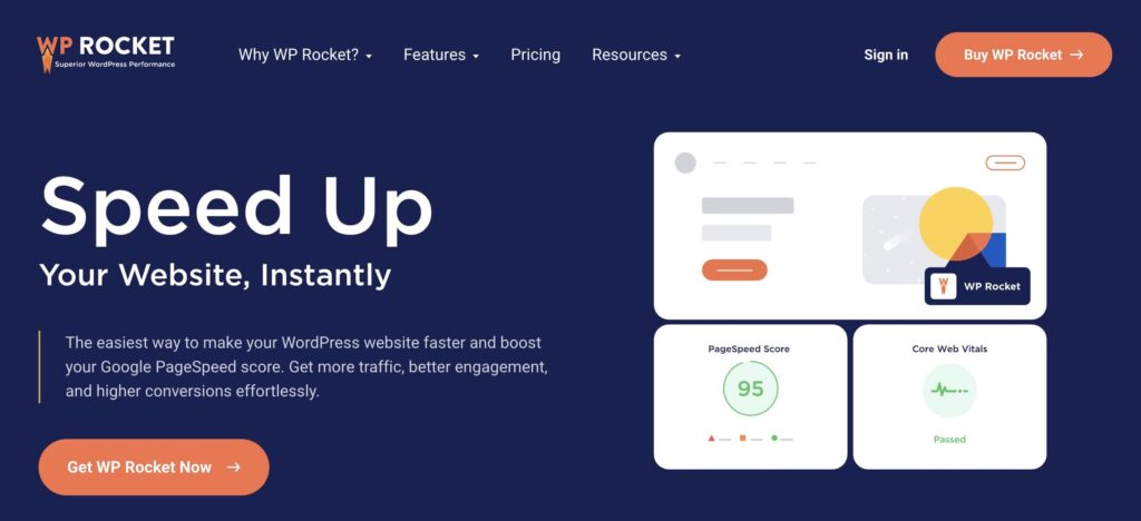 WP Rocketのホームページ。