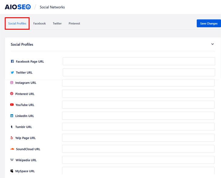 AIOSEO's social media integrations