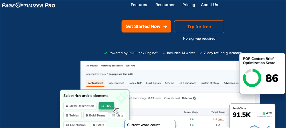 PageOptimizer Pro home page