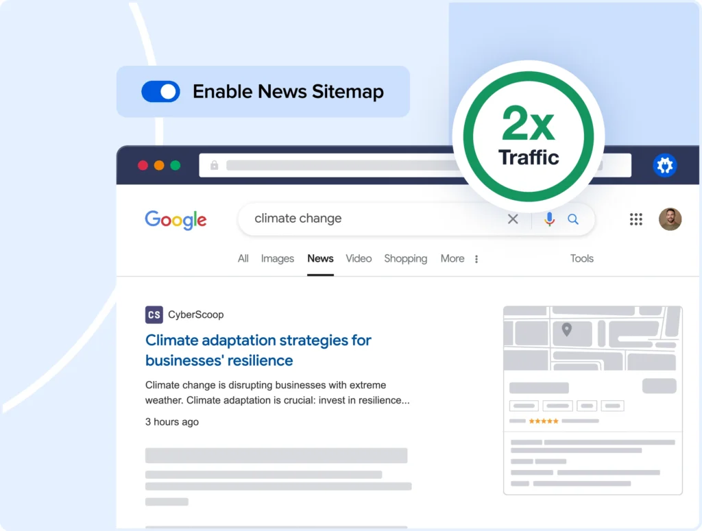 AIOSEOはGoogleニュースのサイトマップを自動的に作成します。