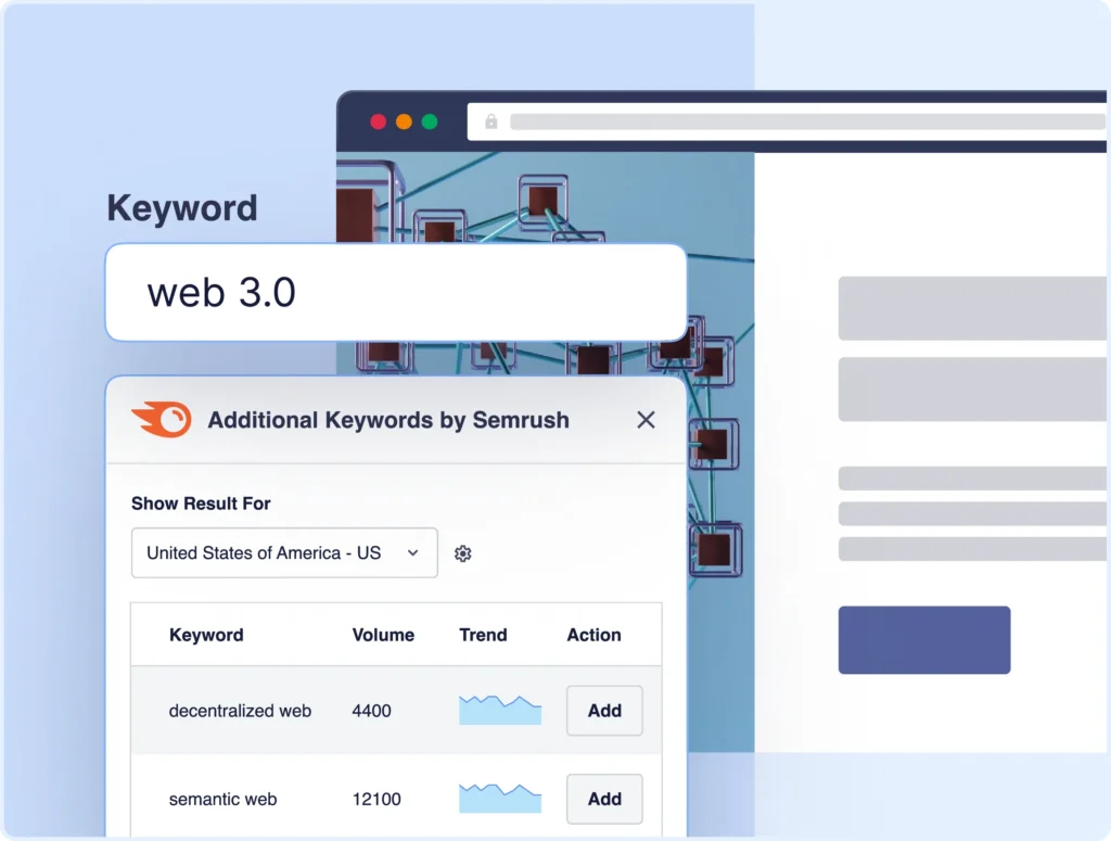 WordPressエディターでSemrushキーワードのアイデアを直接取得できます。