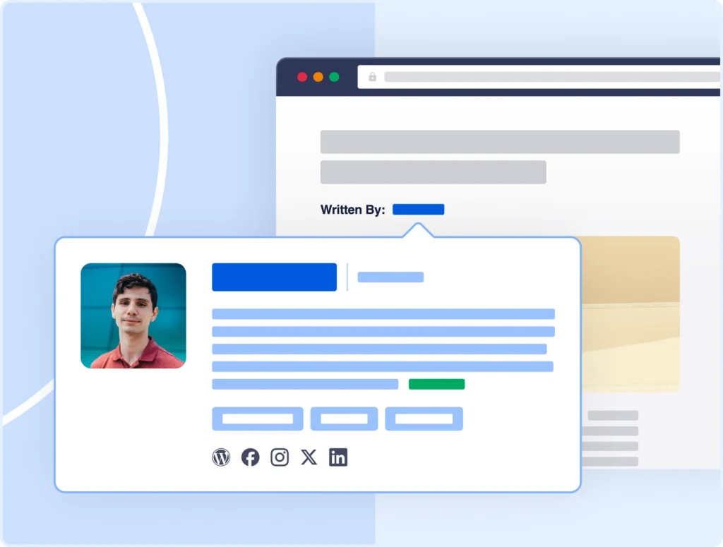 一貫したブランディングを保証するために著者のバイオテンプレートを使用します。