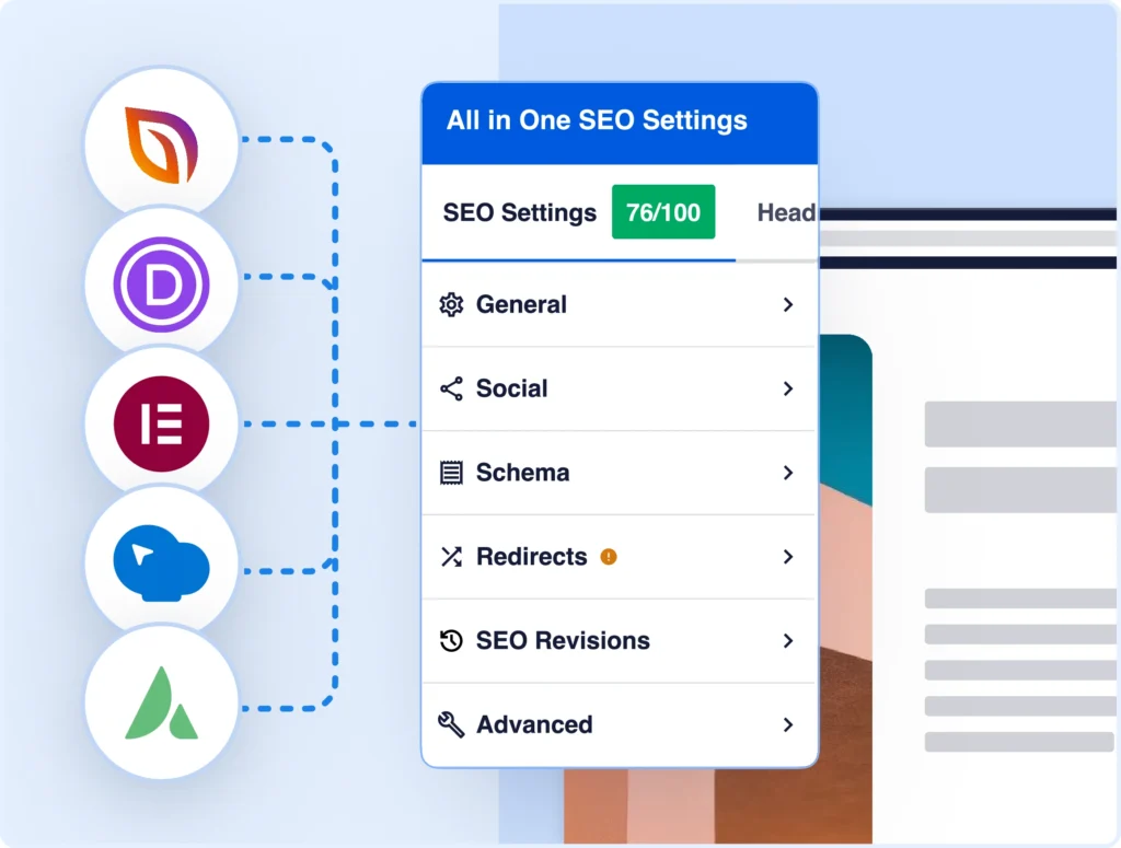 The AIOSEO Integration works with several popular WordPress Page Builders.