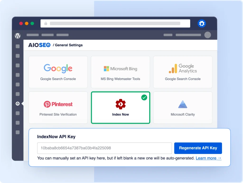 AIOSEOはマイクロソフトのIndexNow APIに接続する。