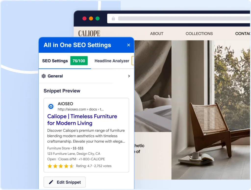 See how your content will appear in Google search results.