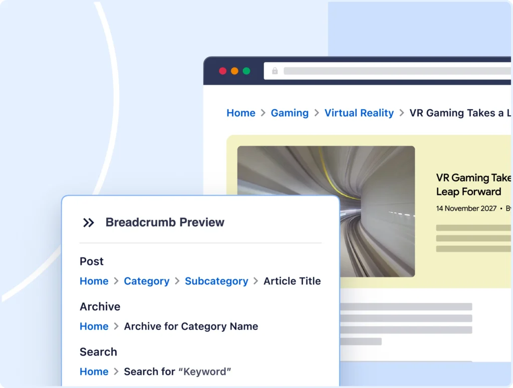 Choose which categories appear in your breadcrumb navigation trail.
