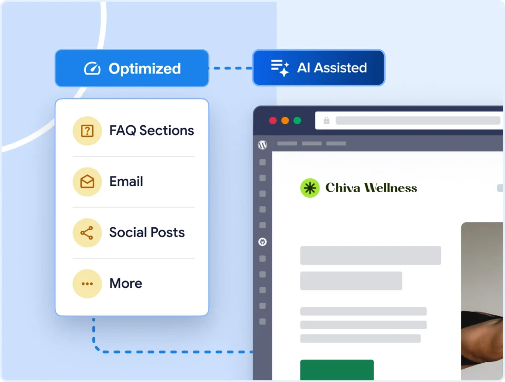 Generate AI-powered content effortlessly in WordPress.