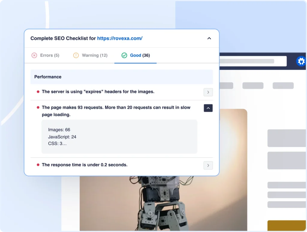 サイトの問題を解決するために、AIを活用した提案を受ける。